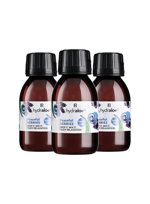 LR Hydraloe Peaceful Berries - 3er Set - Essenz mit Aloe Vera, schwarzer Johannisbeere, Blaubeere & Lavendel