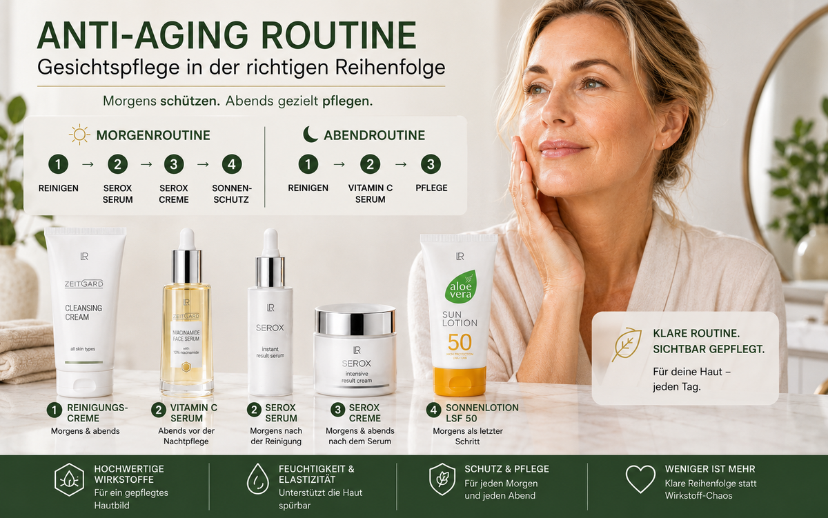 Anti-Aging Routine für reife Haut mit LR ZEITGARD und SEROX